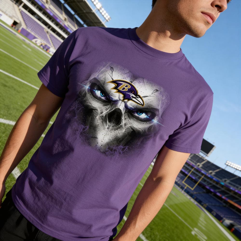 Baltimore Ravens Skulls Of Fantasy Logo T Shirts