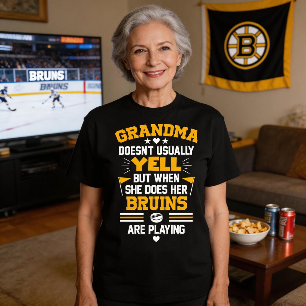 Grandma Doesn’t Usually Yell Boston Bruins T Shirts 1