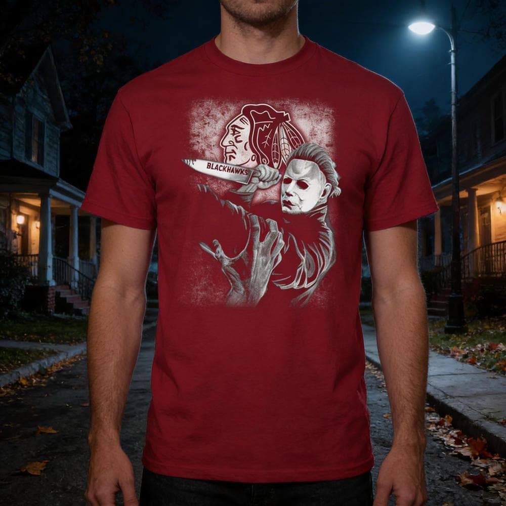 Michael Jason Myers Friday The 13th Chicago Blackhawks Halloween T Shirts