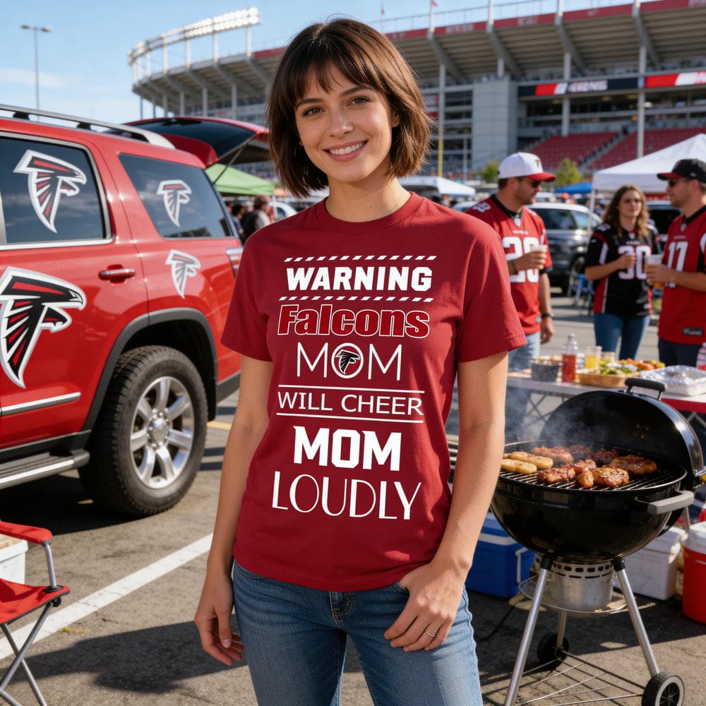 Warning Mom Will Cheer Loudly Atlanta Falcons T Shirts
