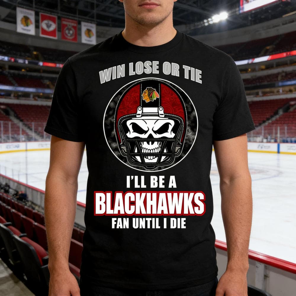 Win Lose Or Tie Until I Die I’ll Be A Fan Chicago Blackhawks Red T Shirts