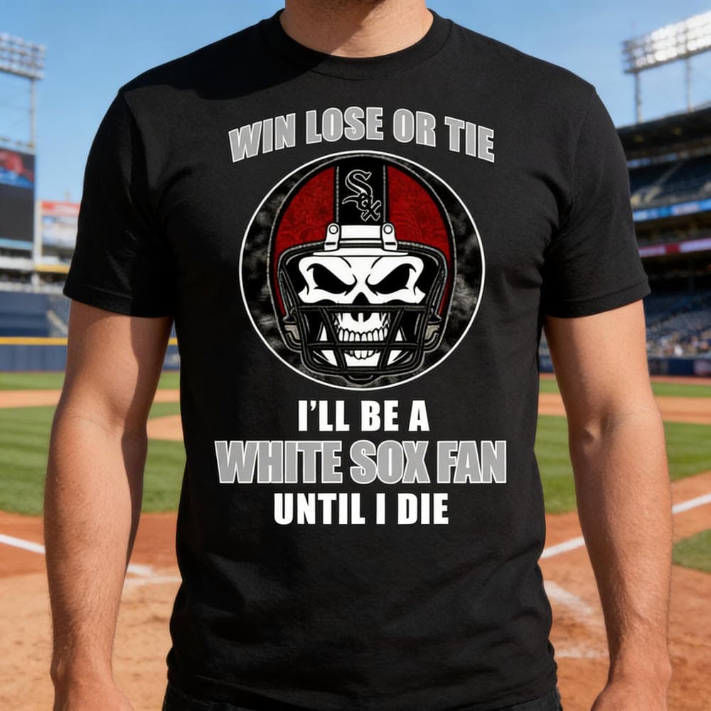Win Lose Or Tie Until I Die I’ll Be A Fan Chicago White Sox Black T Shirts