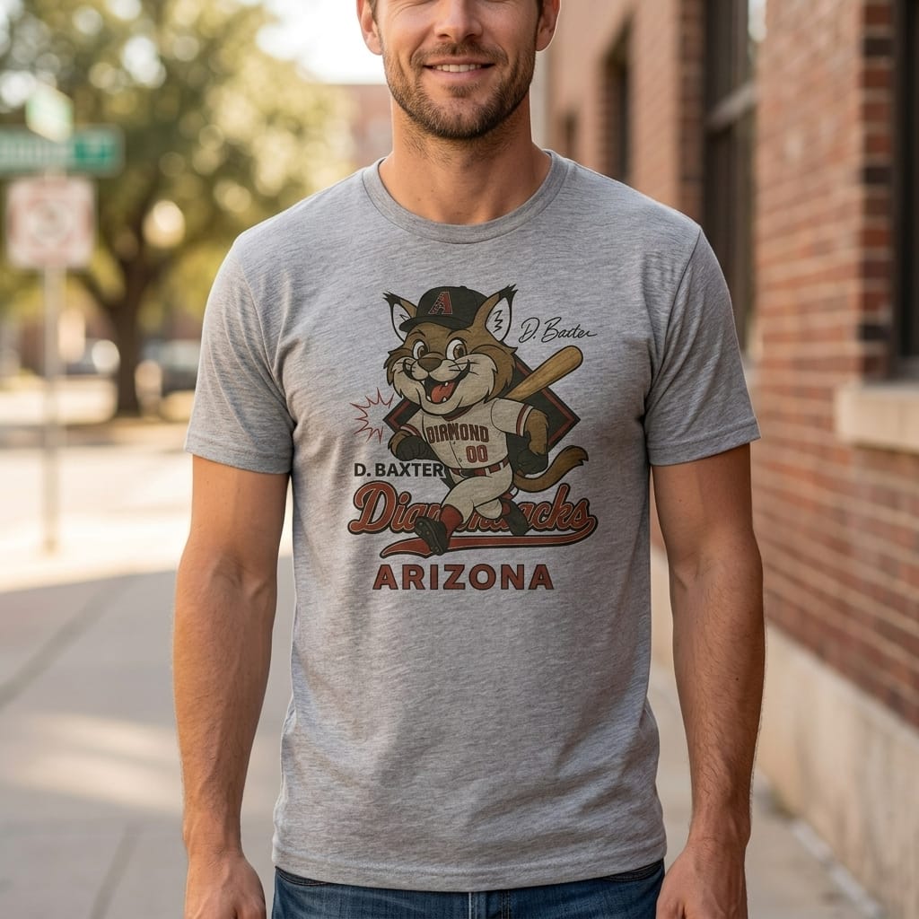 Arizona Diamondbacks D. Baxter Mascot Retro Baseball Artwork Shirt