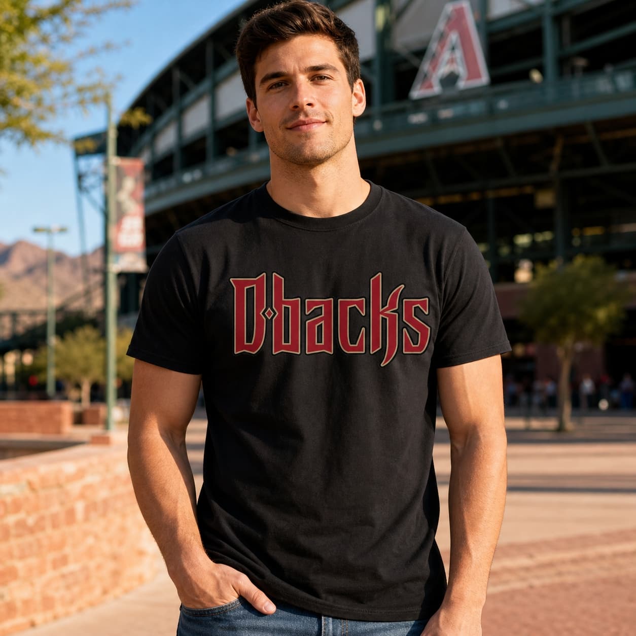 Arizona Diamondbacks Retro Jersey Away Lettering Baseball Artwork Shirt
