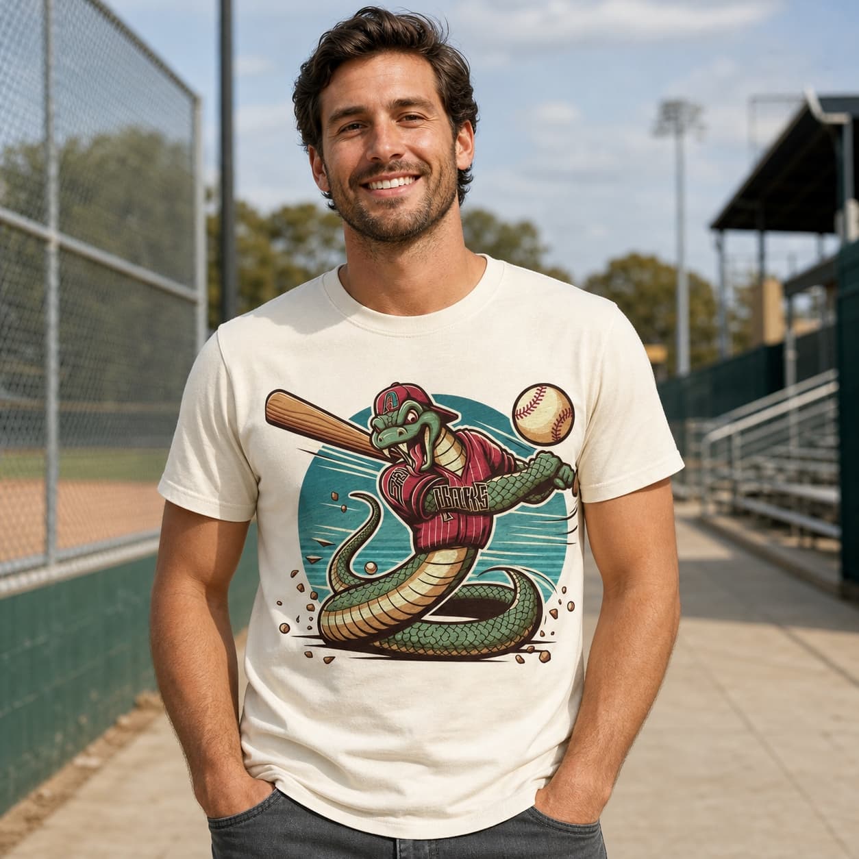 Arizona Diamondbacks Retro Mascot Mania Baseball Artwork Shirt