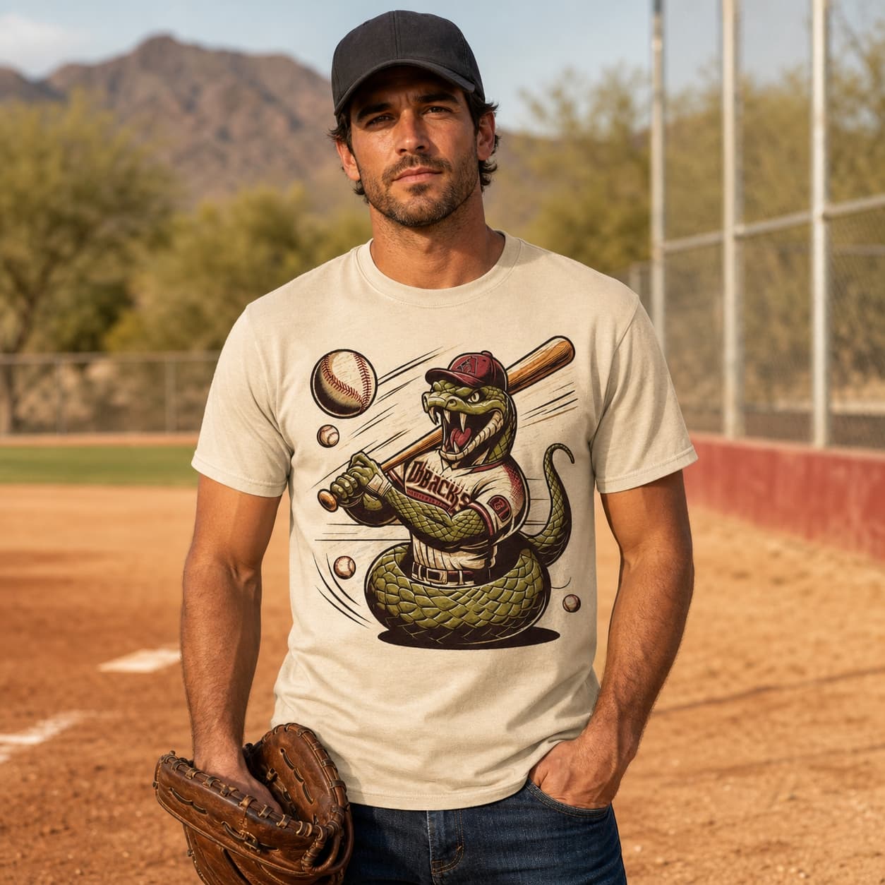 Arizona Diamondbacks Vintage Mascot Baseball Artwork Shirt