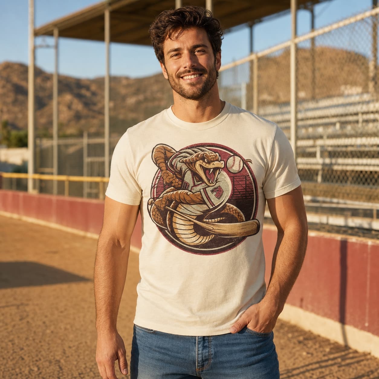 Arizona Diamondbacks Vintage Mascot Mania Baseball Artwork Shirt