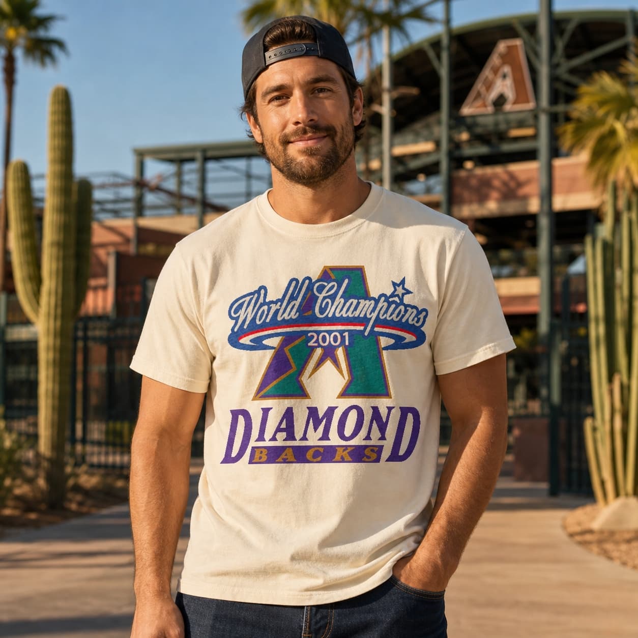Arizona Diamondbacks Vintage World Series Champions Baseball 2001 Artwork Shirt