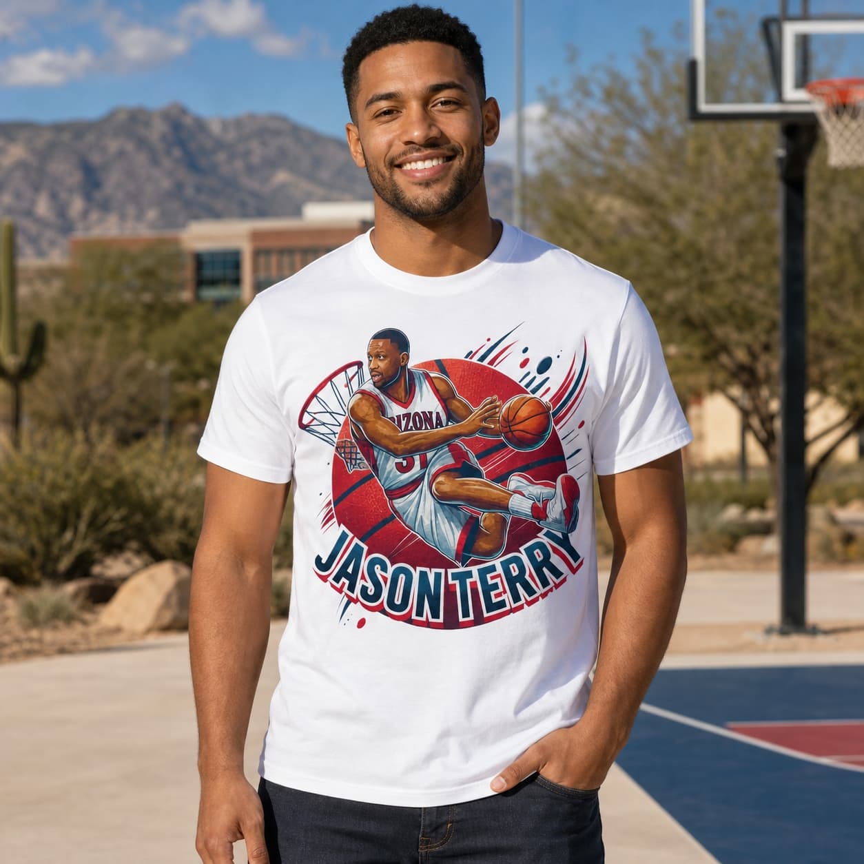 Arizona Wildcats Jason Terry Exclusive Retro March Madness Basketball Shirt