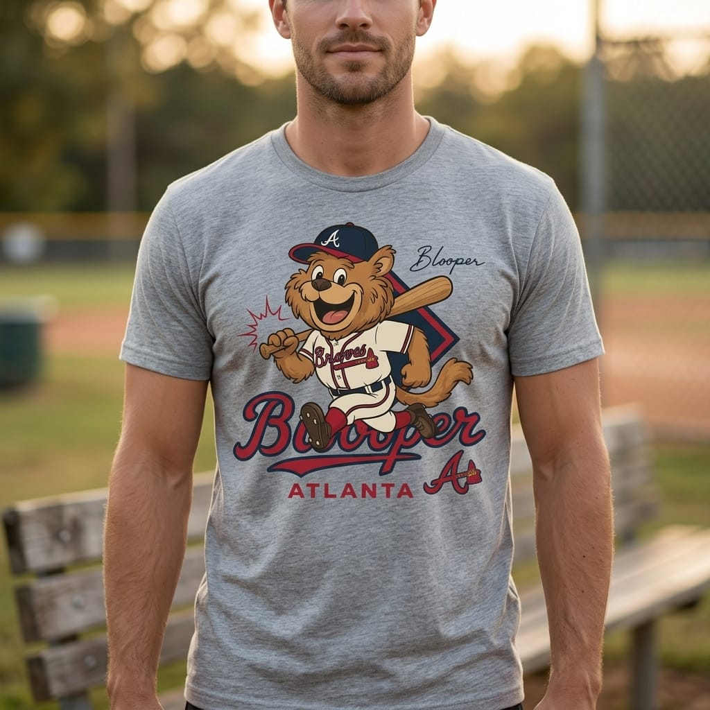 Atlanta Braves Blooper Mascot Retro Baseball Artwork Shirt