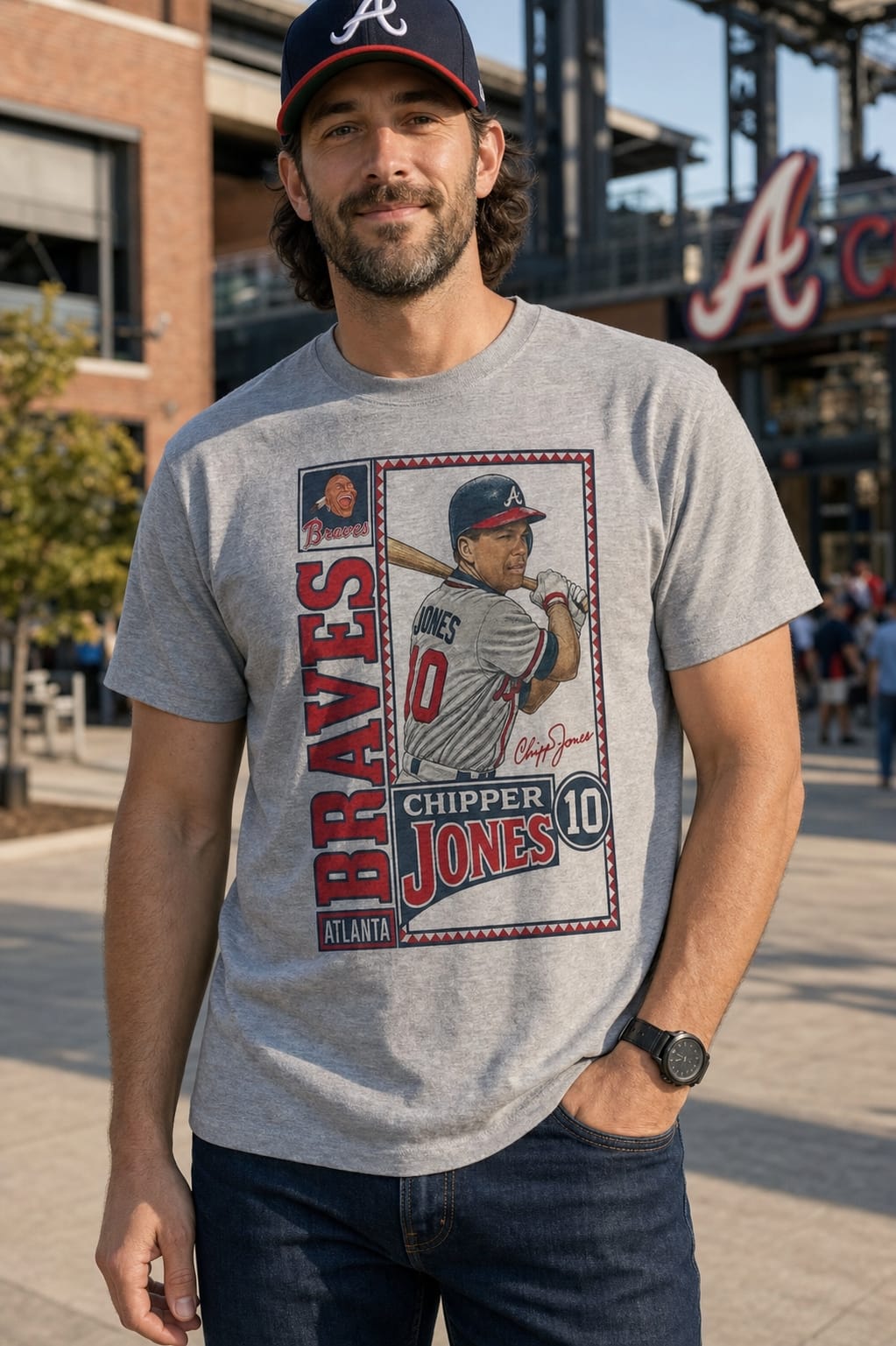 Atlanta Braves Chipper Jones Exclusive Retro Baseball 1992 Artwork Shirt