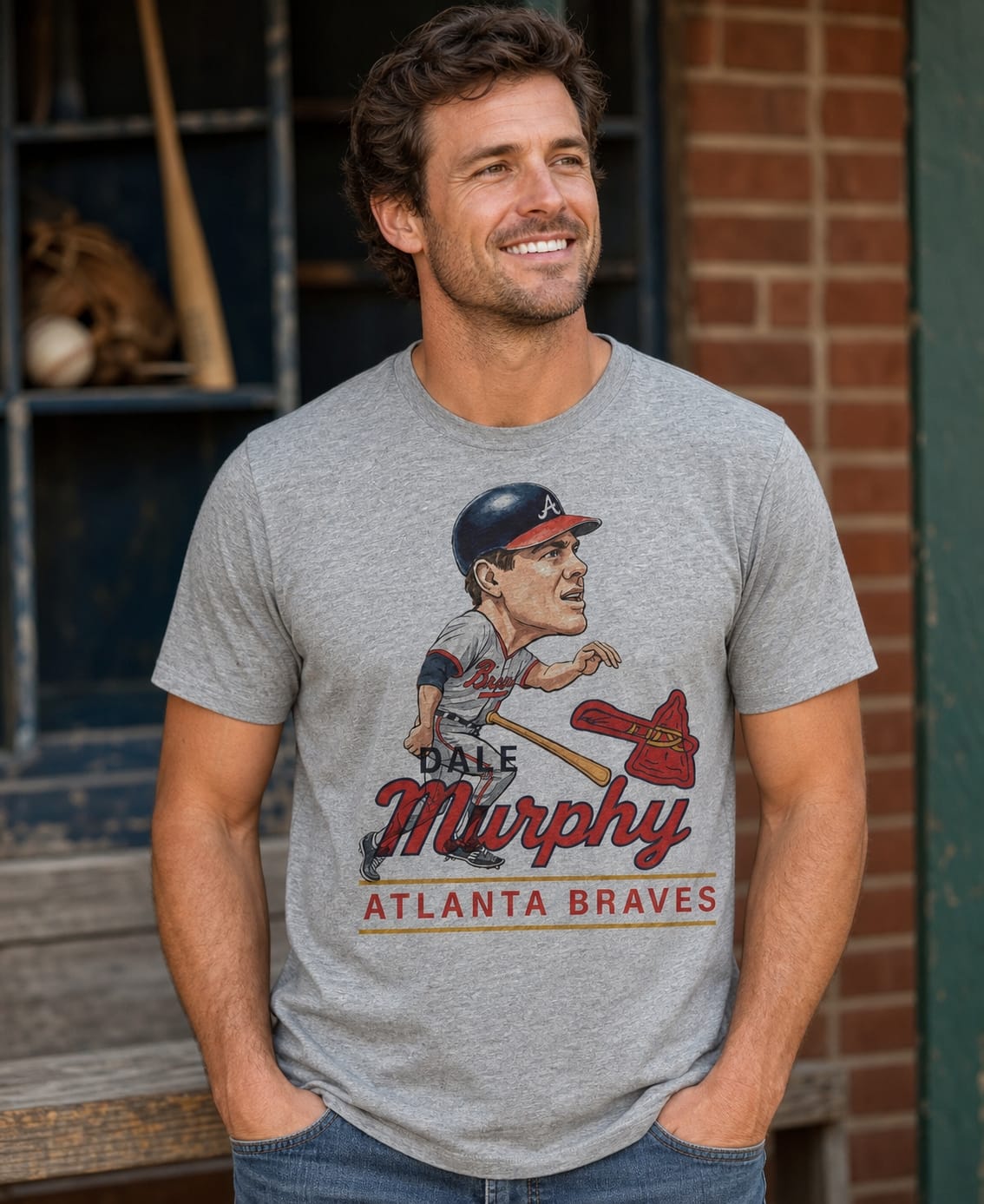 Atlanta Braves Dale Murphy Retro Baseball 1984 Artwork T-Shirt