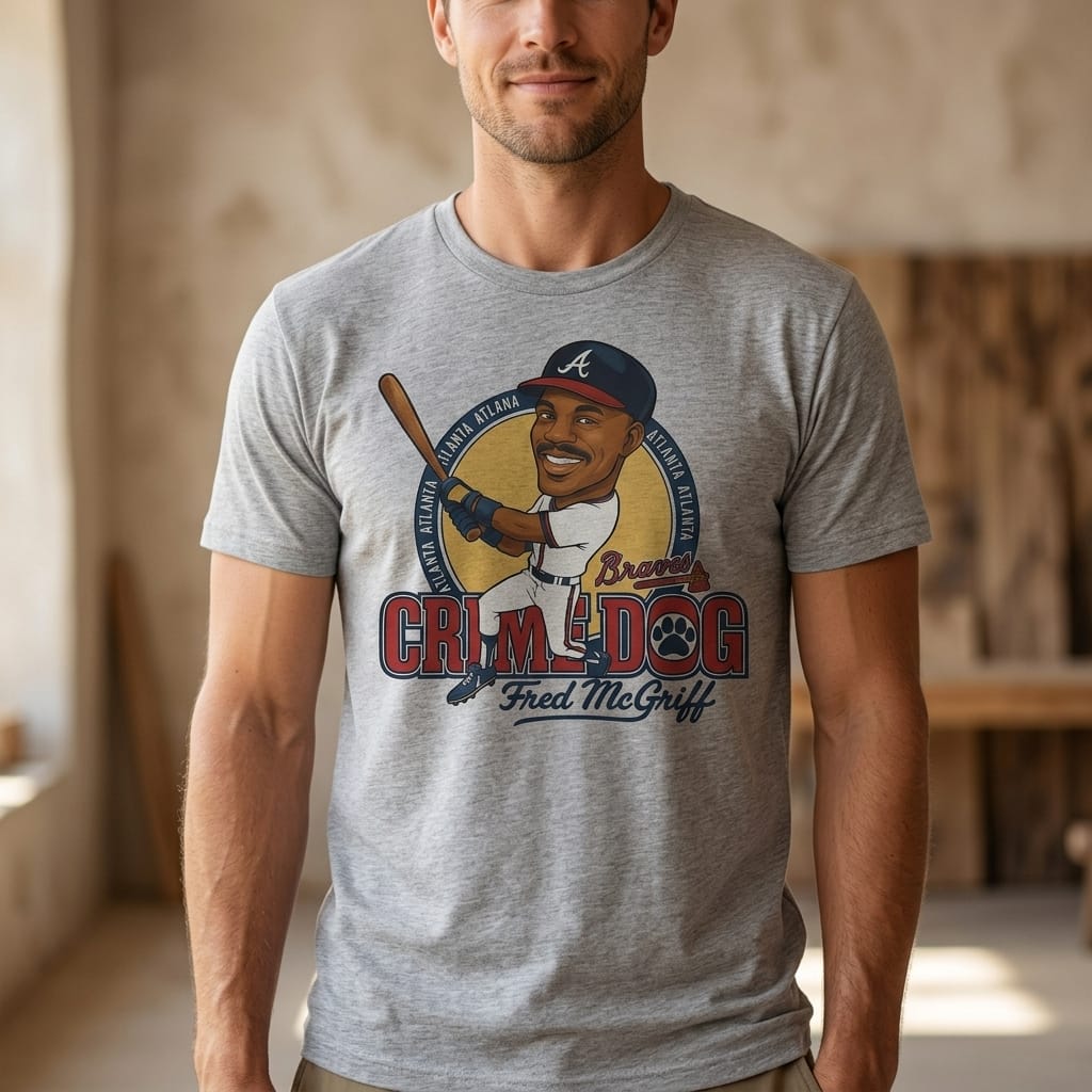 Atlanta Braves Fred McGriff Crime Dog Retro Baseball 1995 Artwork Shirt
