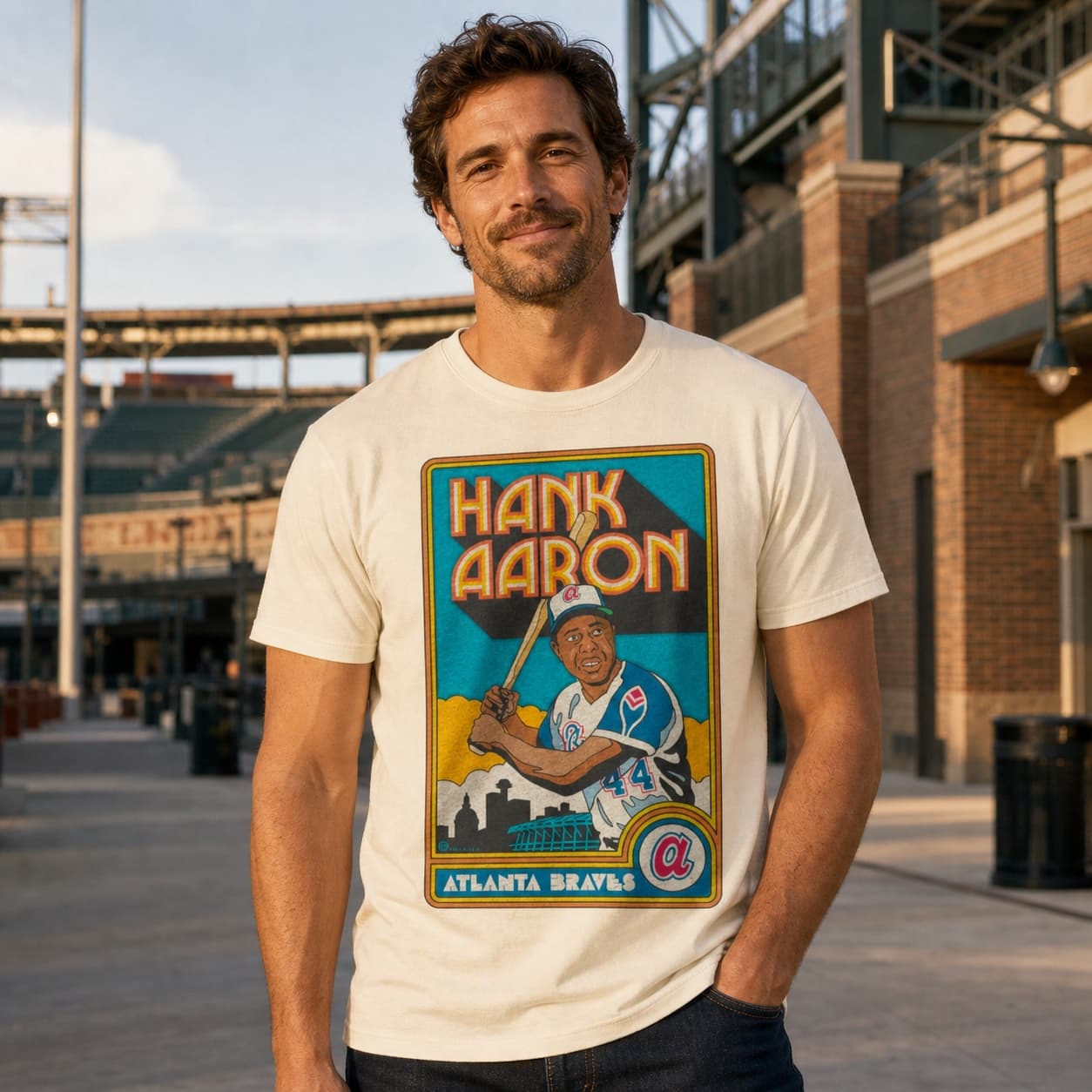 Atlanta Braves Retro Aaron Baseball 1968 Artwork Shirt