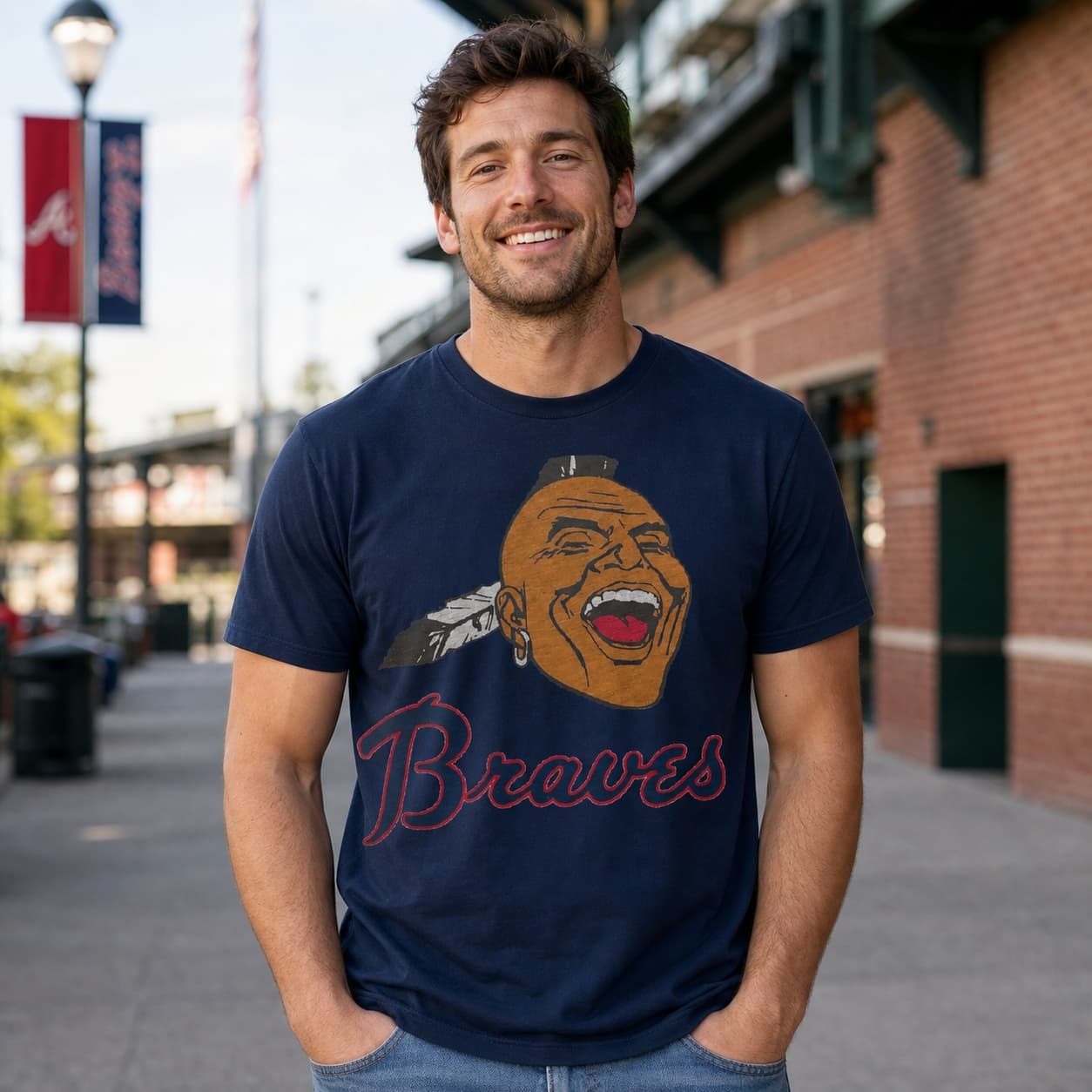 Atlanta Braves Retro Baseball 1968 Artwork T-Shirt
