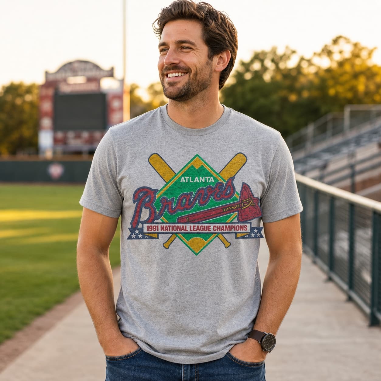Atlanta Braves Retro Baseball League Champs 1991 Artwork Shirt