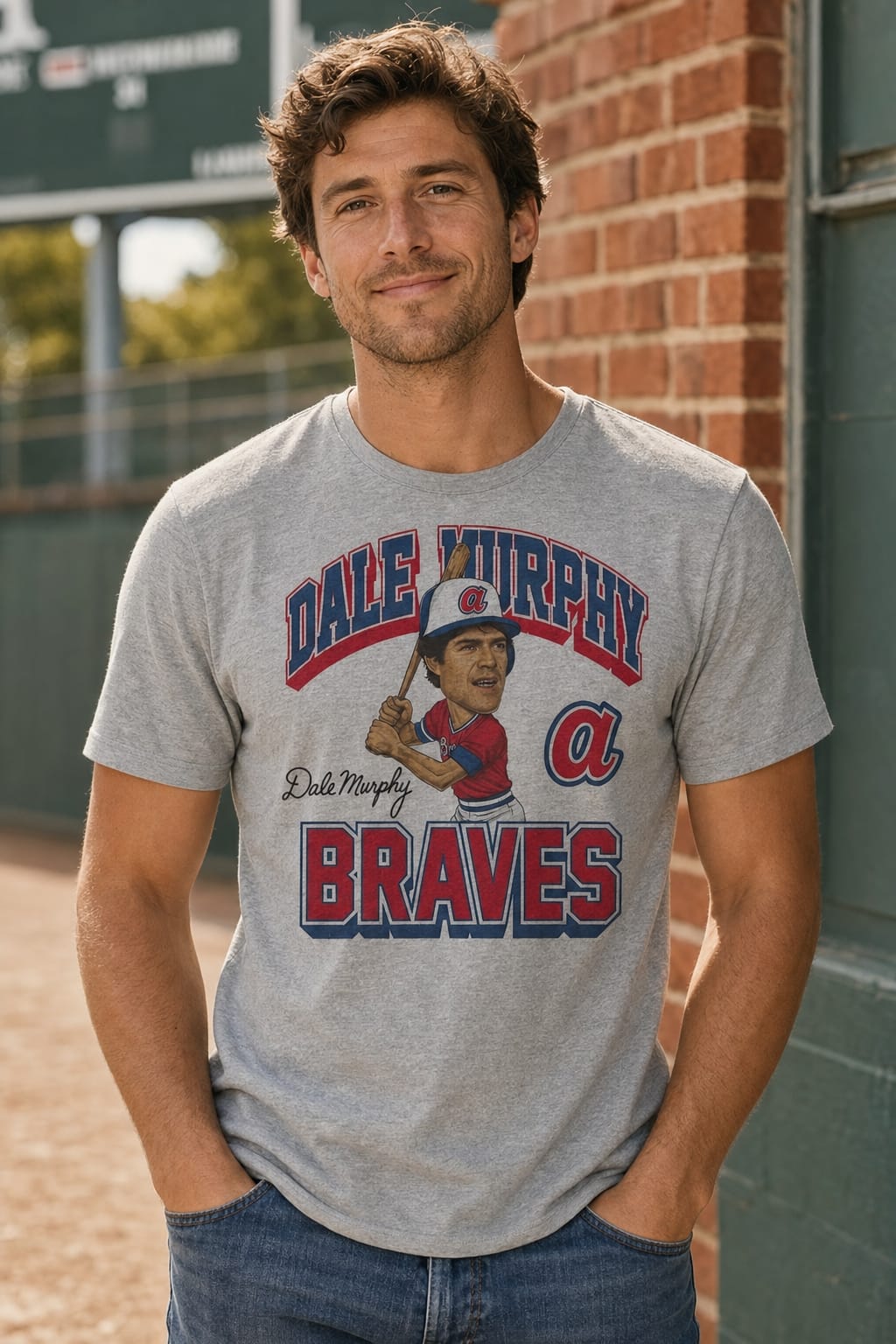 Atlanta Braves Retro Dale Murphy Baseball 1987 Artwork T-Shirt