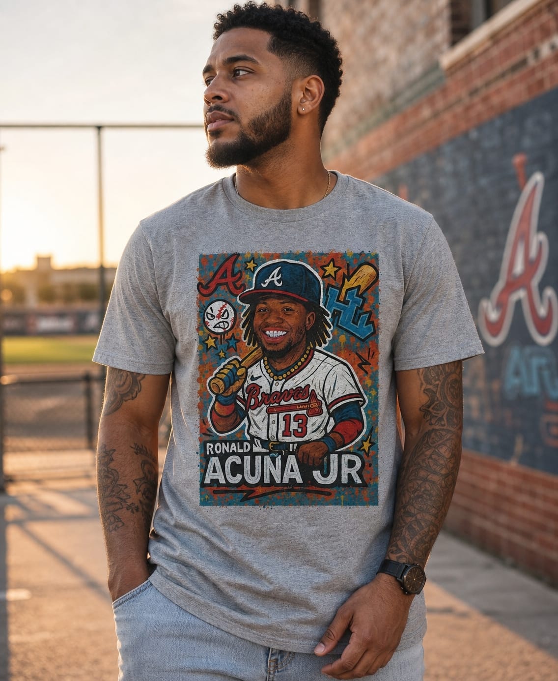 Atlanta Braves Ronald Acuna Jr. Exclusive Caricature Baseball Artwork Shirt