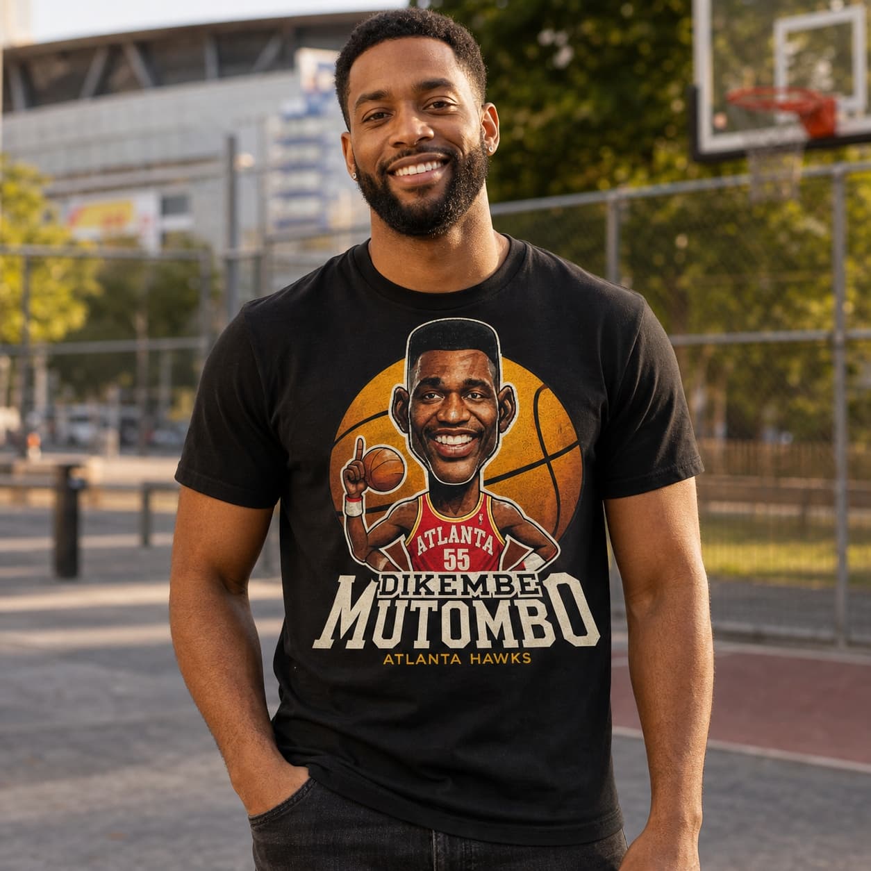 Atlanta Hawks Dikembe Mutombo Exclusive Retro Basketball Shirt