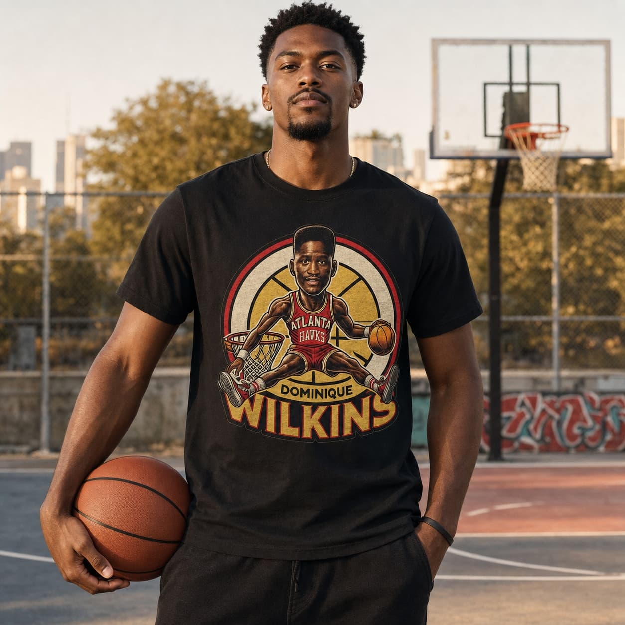 Atlanta Hawks Dominique Wilkins Exclusive Retro Basketball 1986 Shirt