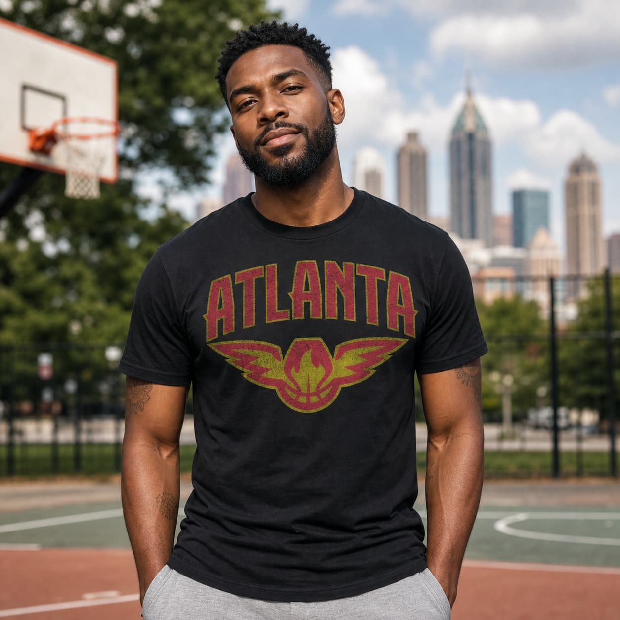 Atlanta Hawks Retro Basketball Exclusive Neon Wings Shirt