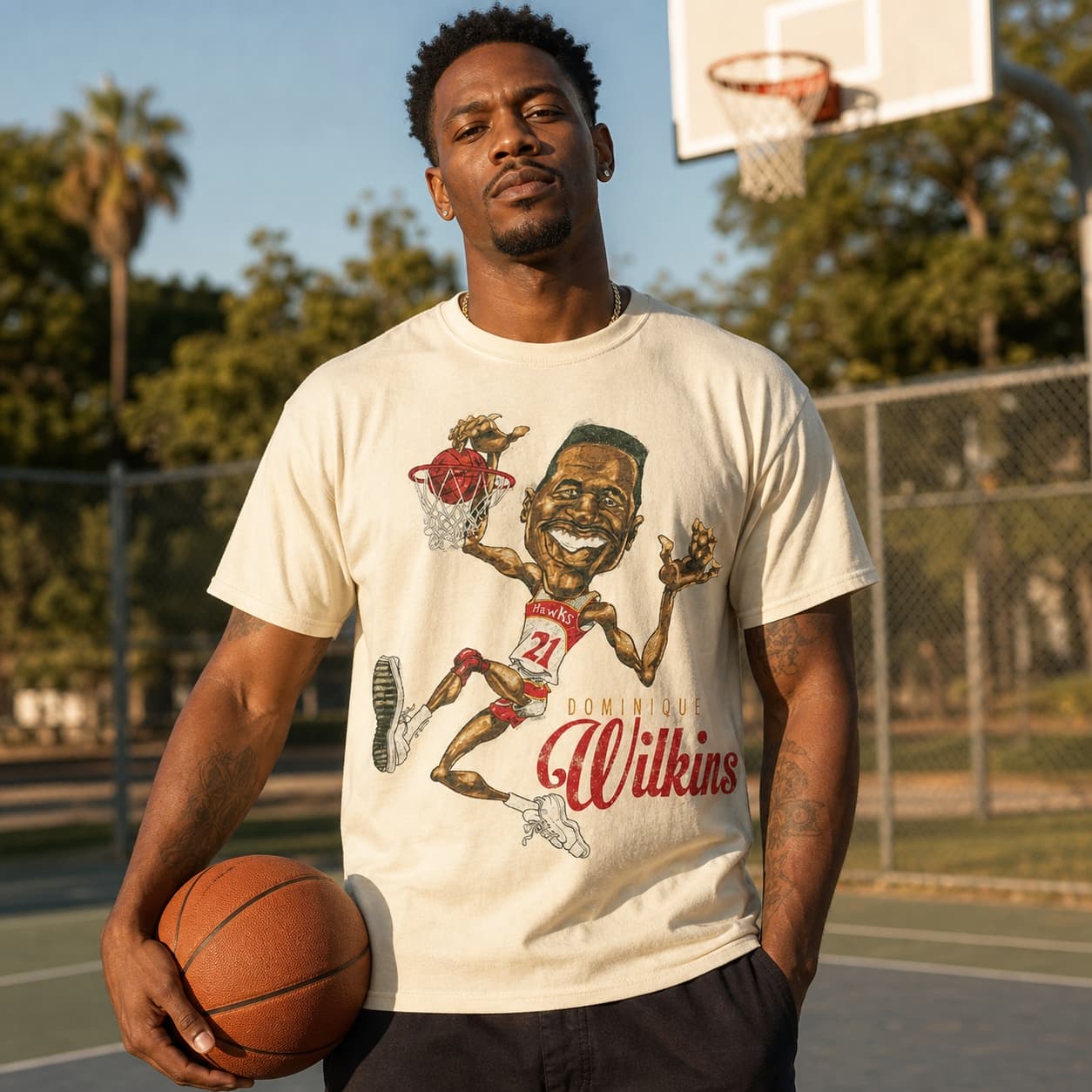 Atlanta Hawks Retro Dominique Wilkins Basketball 1986 Shirt