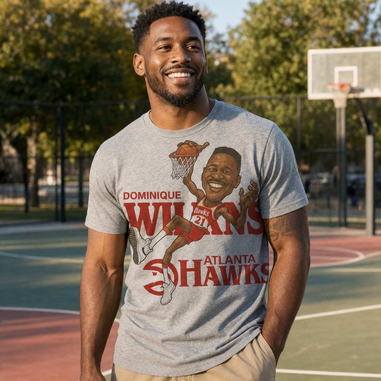 Atlanta Hawks Retro Dominique Wilkins Basketball 1987 Shirt
