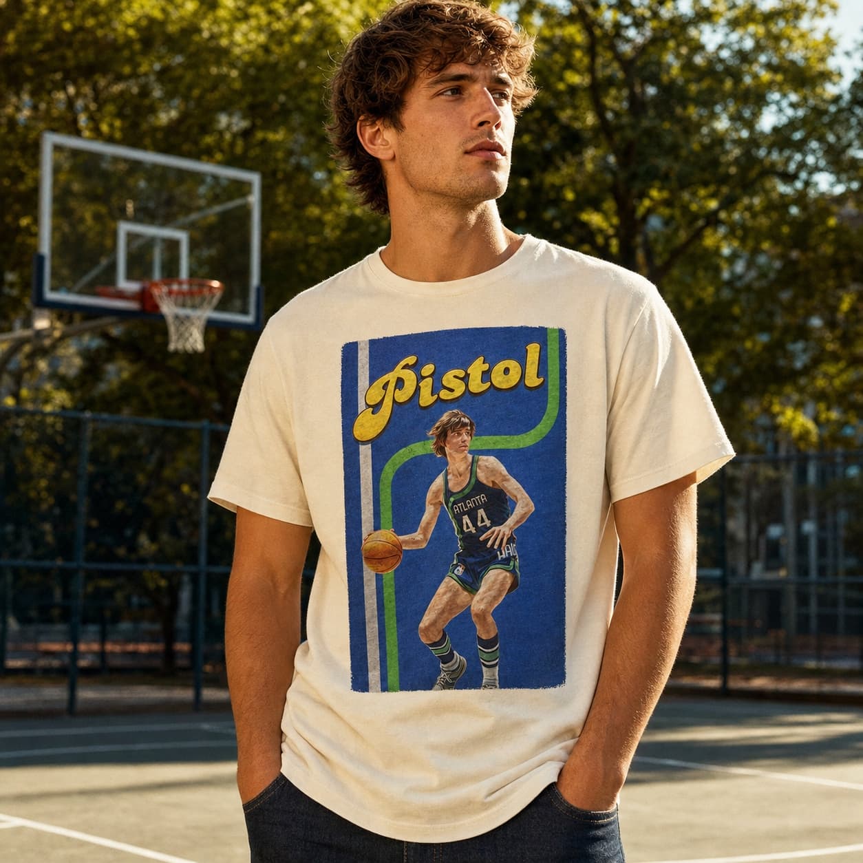 Atlanta Hawks Retro Pistol Pete Maravich Basketball 1969 Shirt