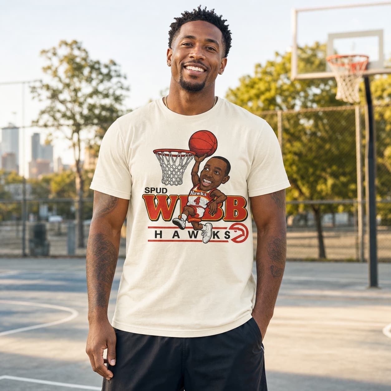 Atlanta Hawks Spud Webb Retro Basketball 1987 Shirt