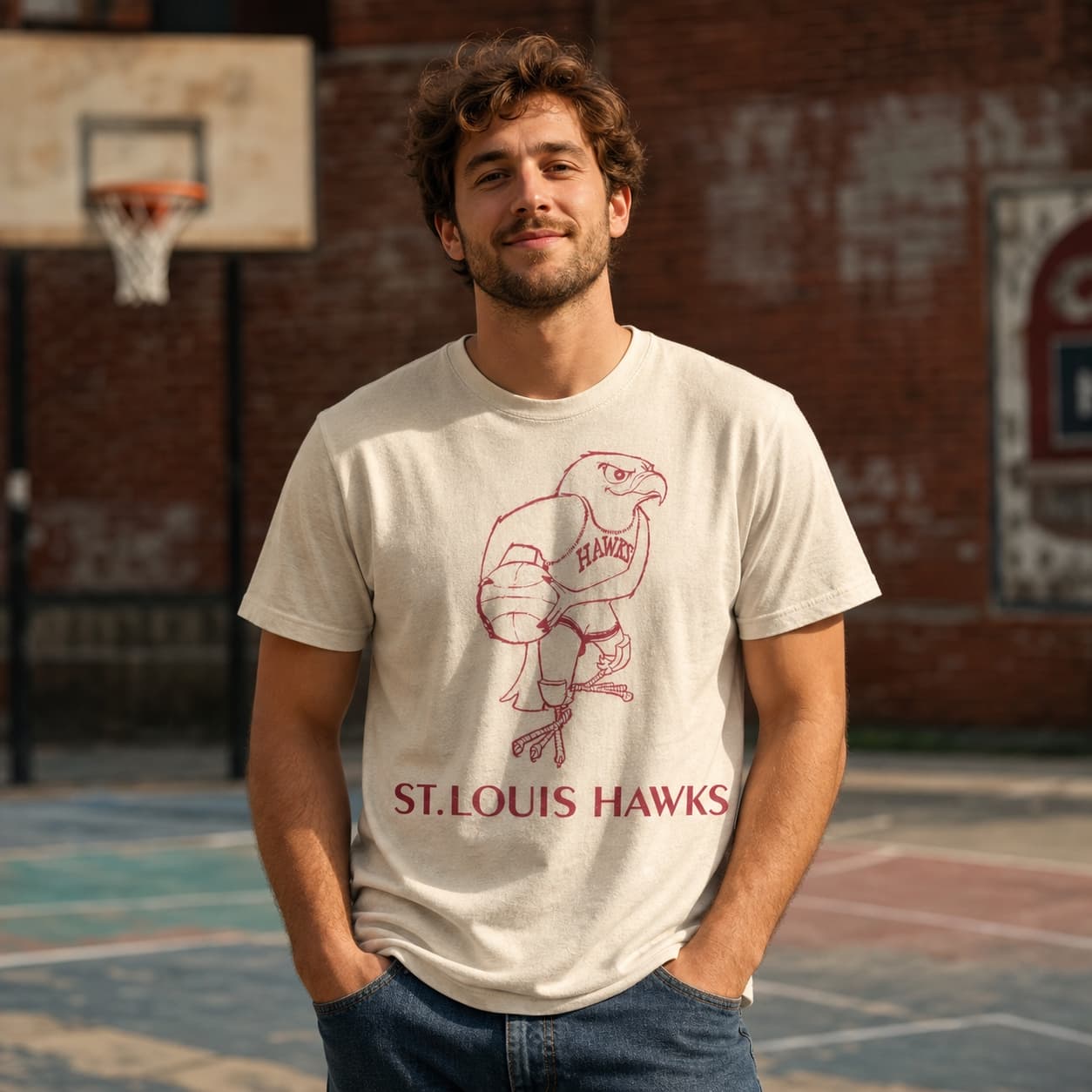 Atlanta St. Louis Hawks Retro Basketball 1965 Basketball Mascot Shirt