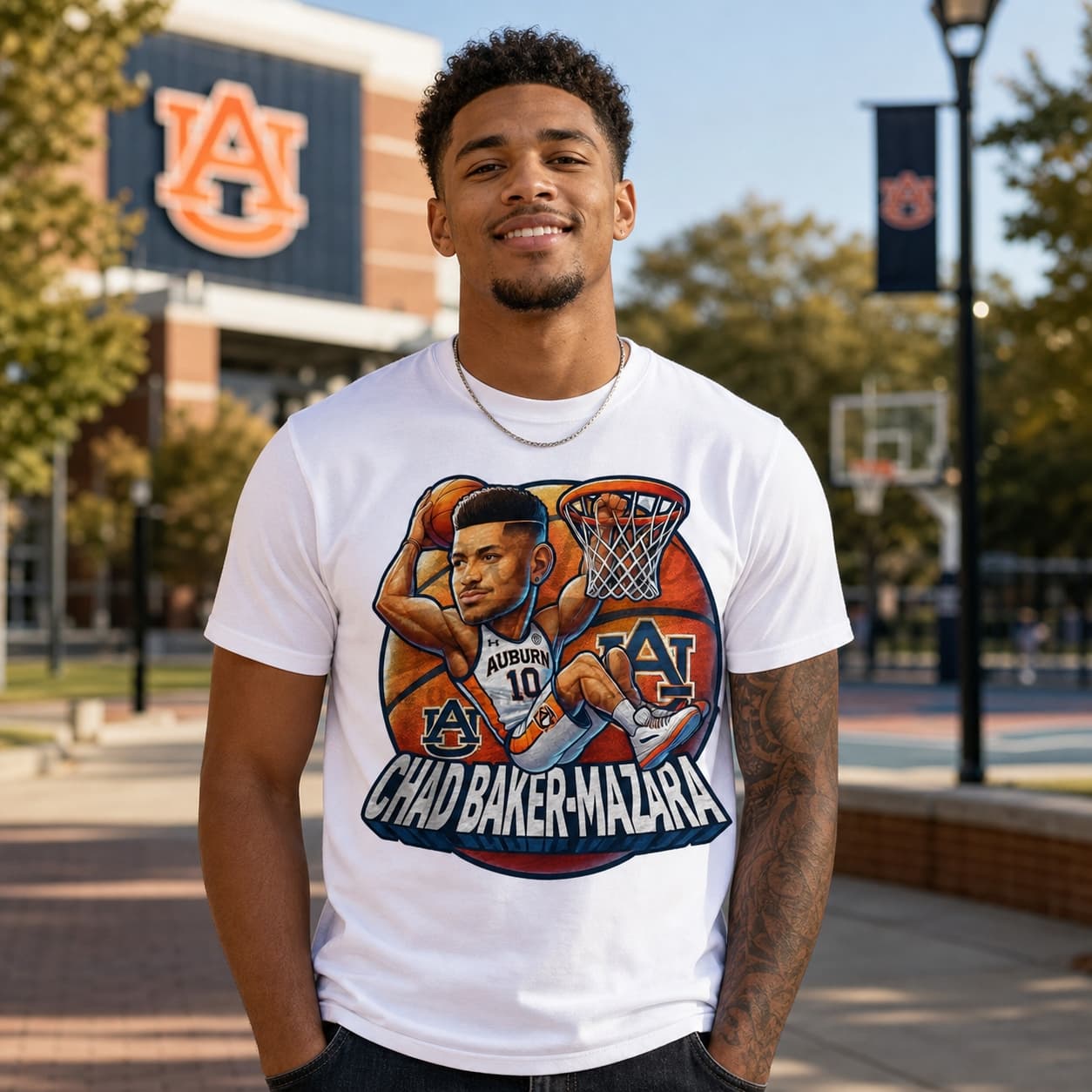 Auburn Tigers Chad Baker-Mazara Exclusive Retro Basketball Shirt