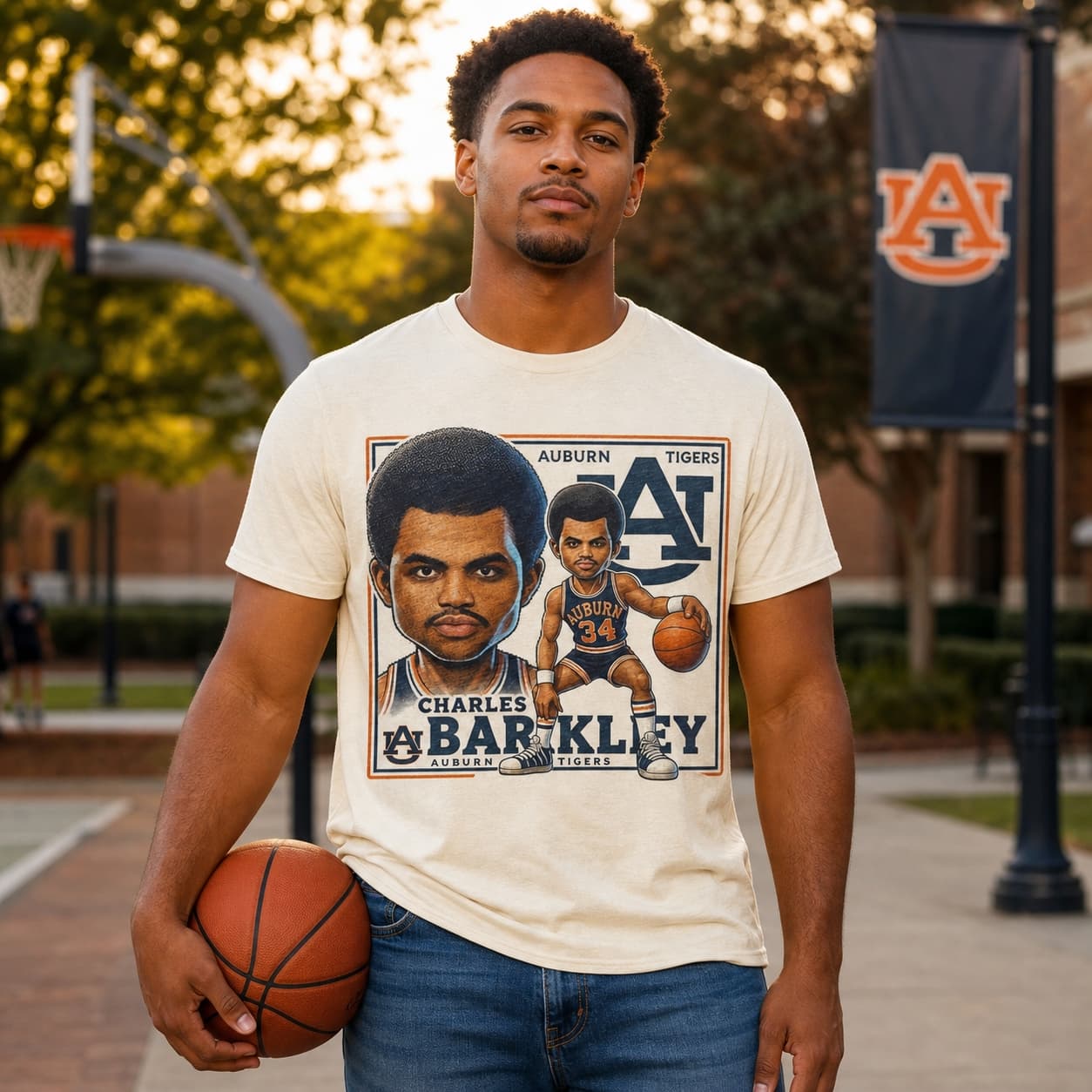 Auburn Tigers Charles Barkley Exclusive Retro Basketball 1982 Shirt