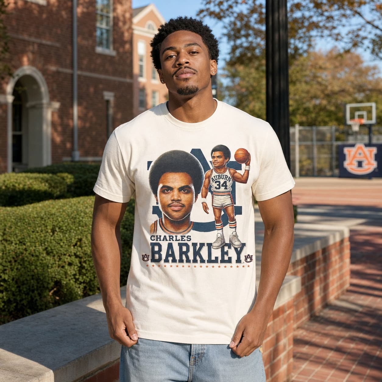 Auburn Tigers Charles Barkley Exclusive Retro Basketball 1984 Shirt
