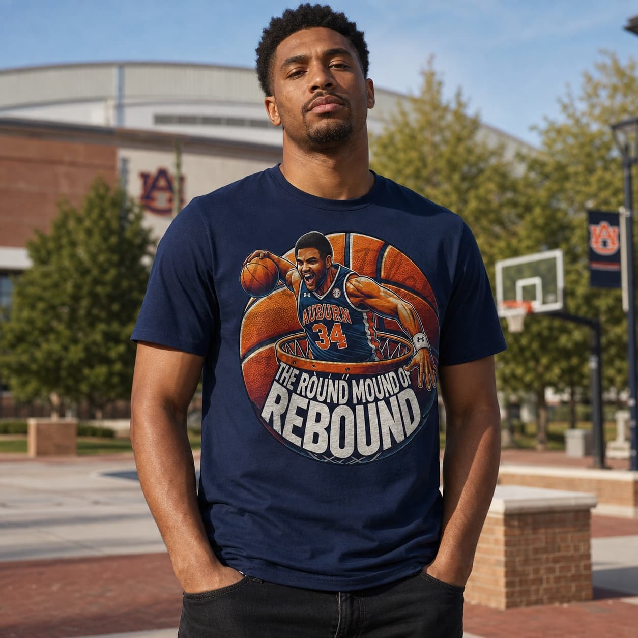 Auburn Tigers Charles Barkley Round Mound Of Rebound Exclusive Retro March Madness Basketball Shirt