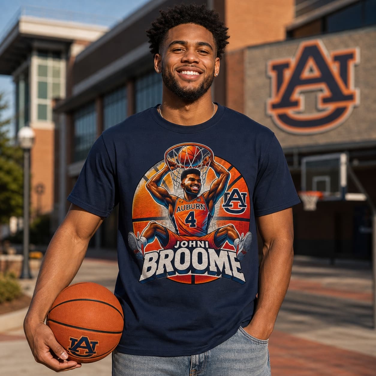 Auburn Tigers Johni Broome Exclusive Retro Basketball Shirt