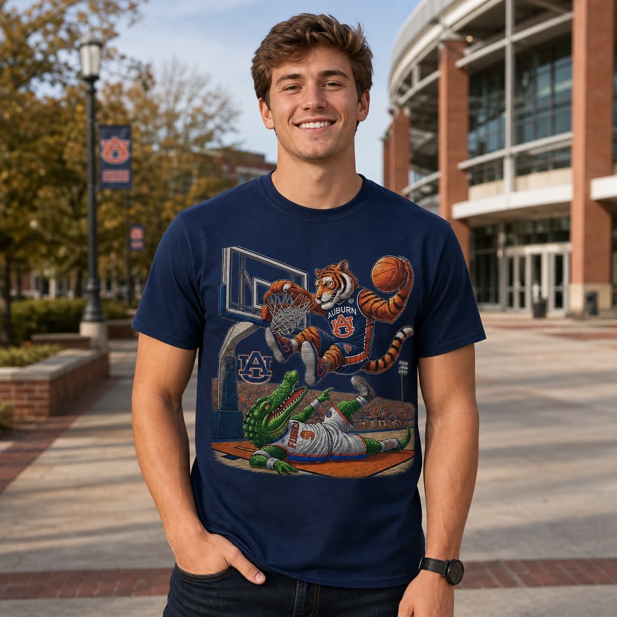 Auburn Tigers vs. Florida Gators Exclusive Retro Rivalries Basketball Shirt