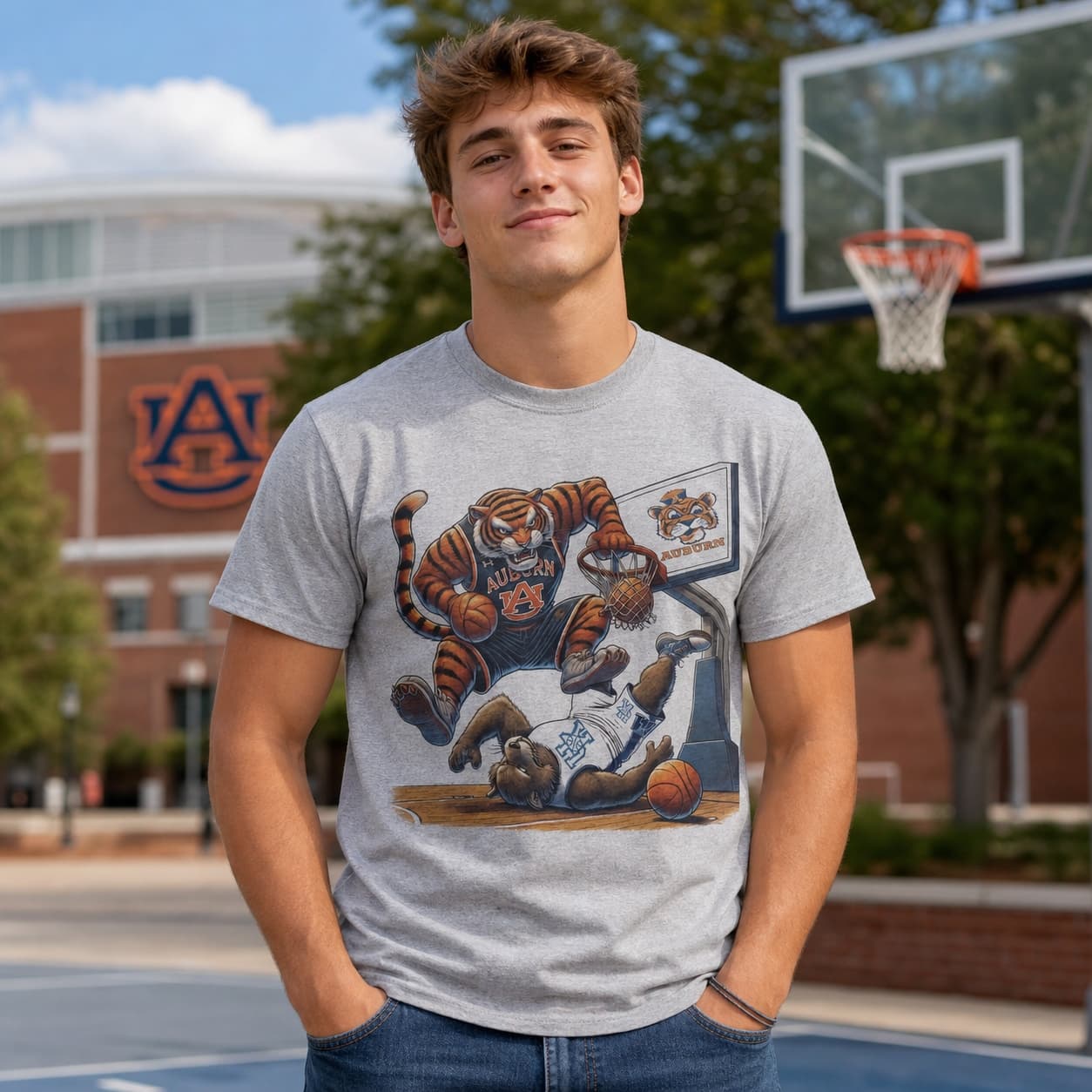Auburn Tigers vs. Kentucky Wildcats Exclusive Retro Rivalries Basketball Shirt