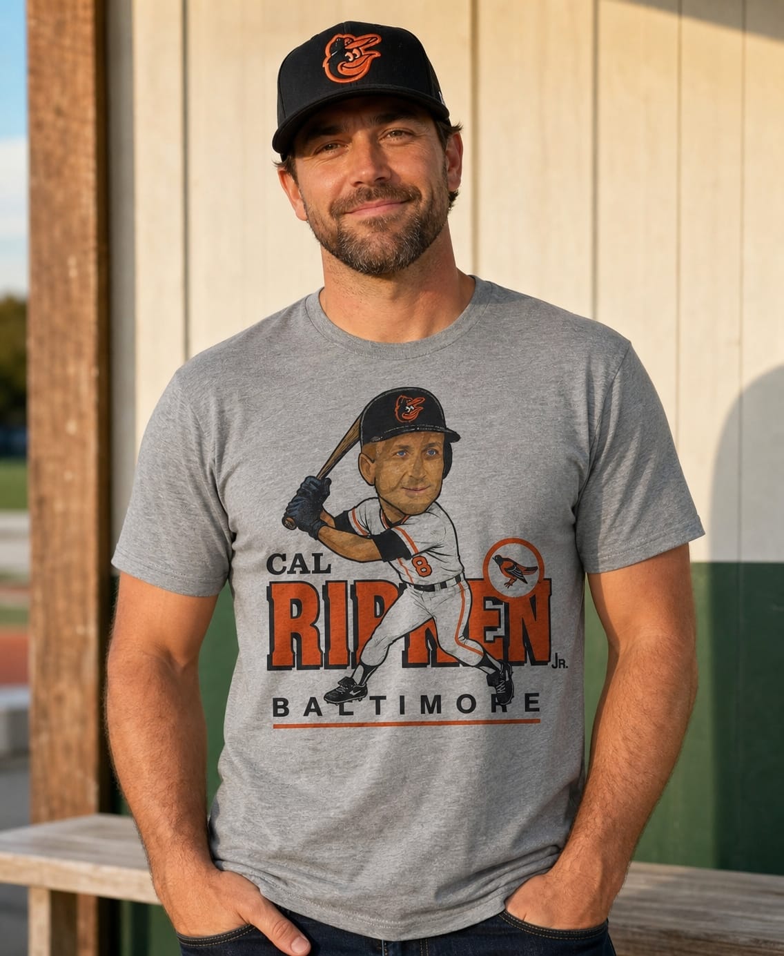 Baltimore Orioles Cal Ripken Jr. Retro Baseball 1985 Artwork T-Shirt