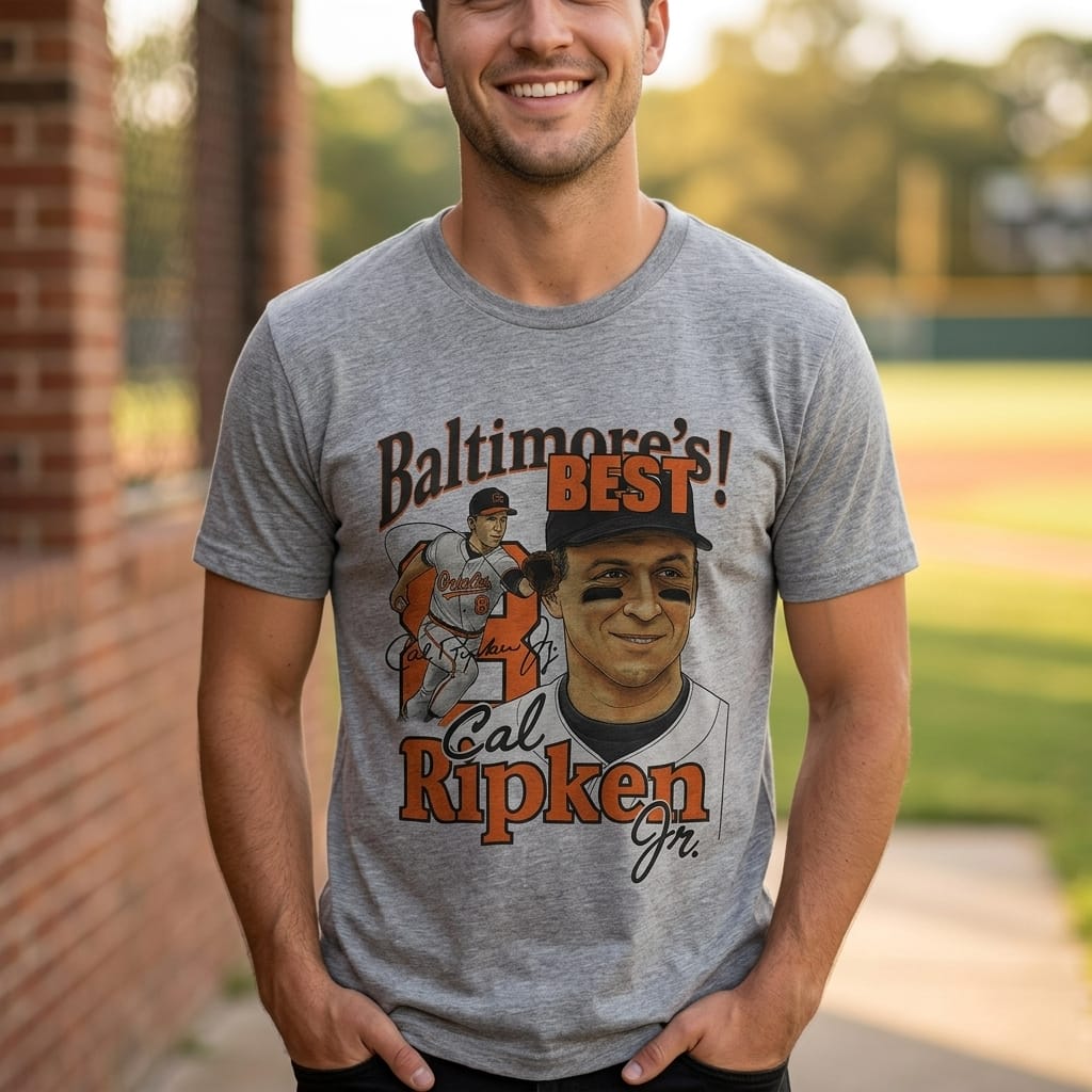 Baltimore Orioles Cal Ripken Jr. Retro Baseball 1986 Artwork Shirt