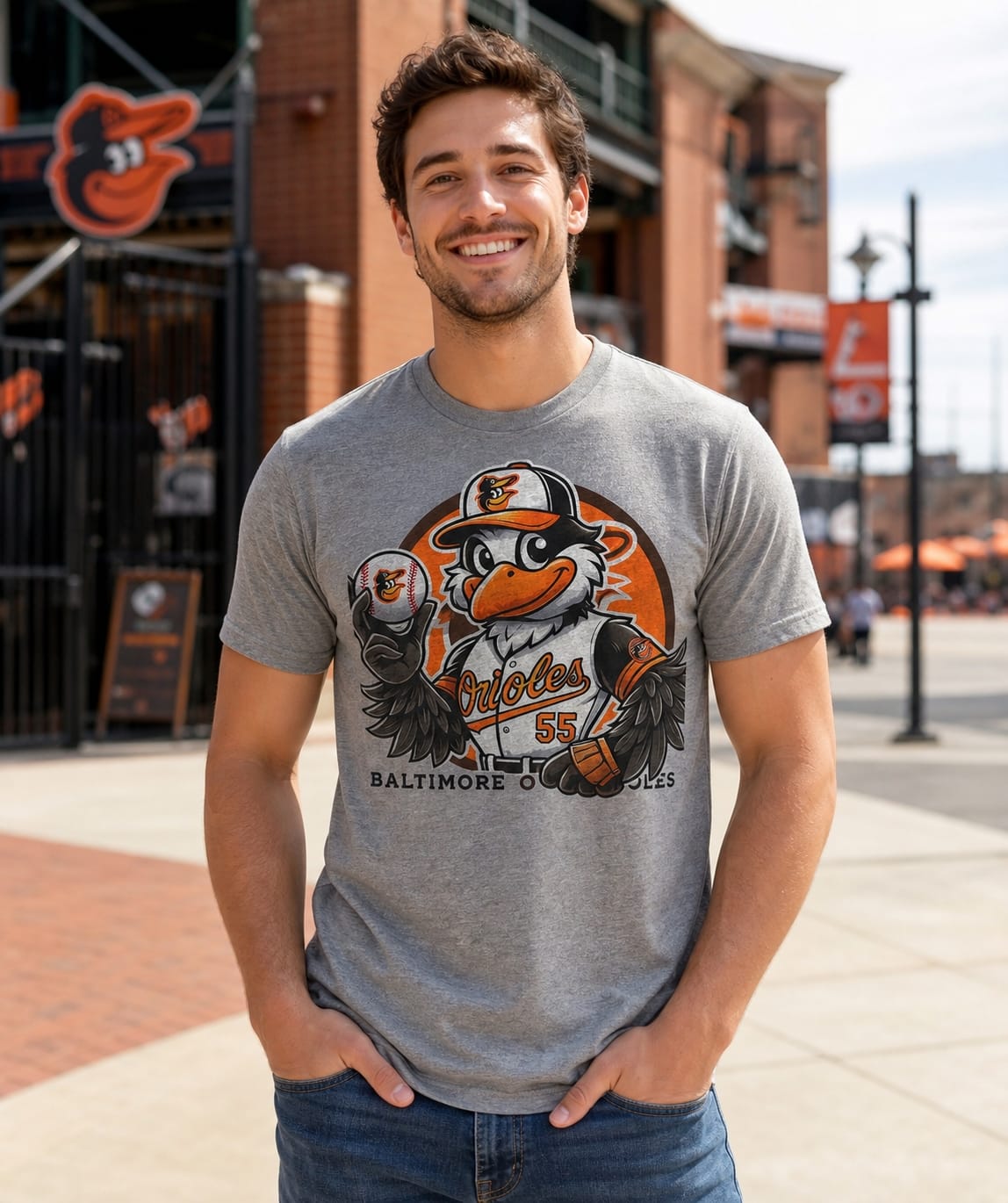 Baltimore Orioles Exclusive Retro Baseball Mascot Artwork Shirt