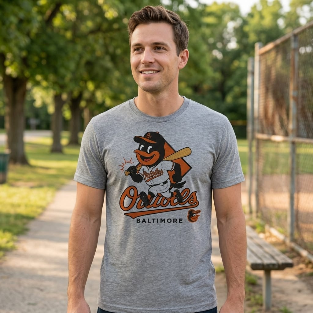 Baltimore Orioles Mascot Retro Baseball Artwork Shirt