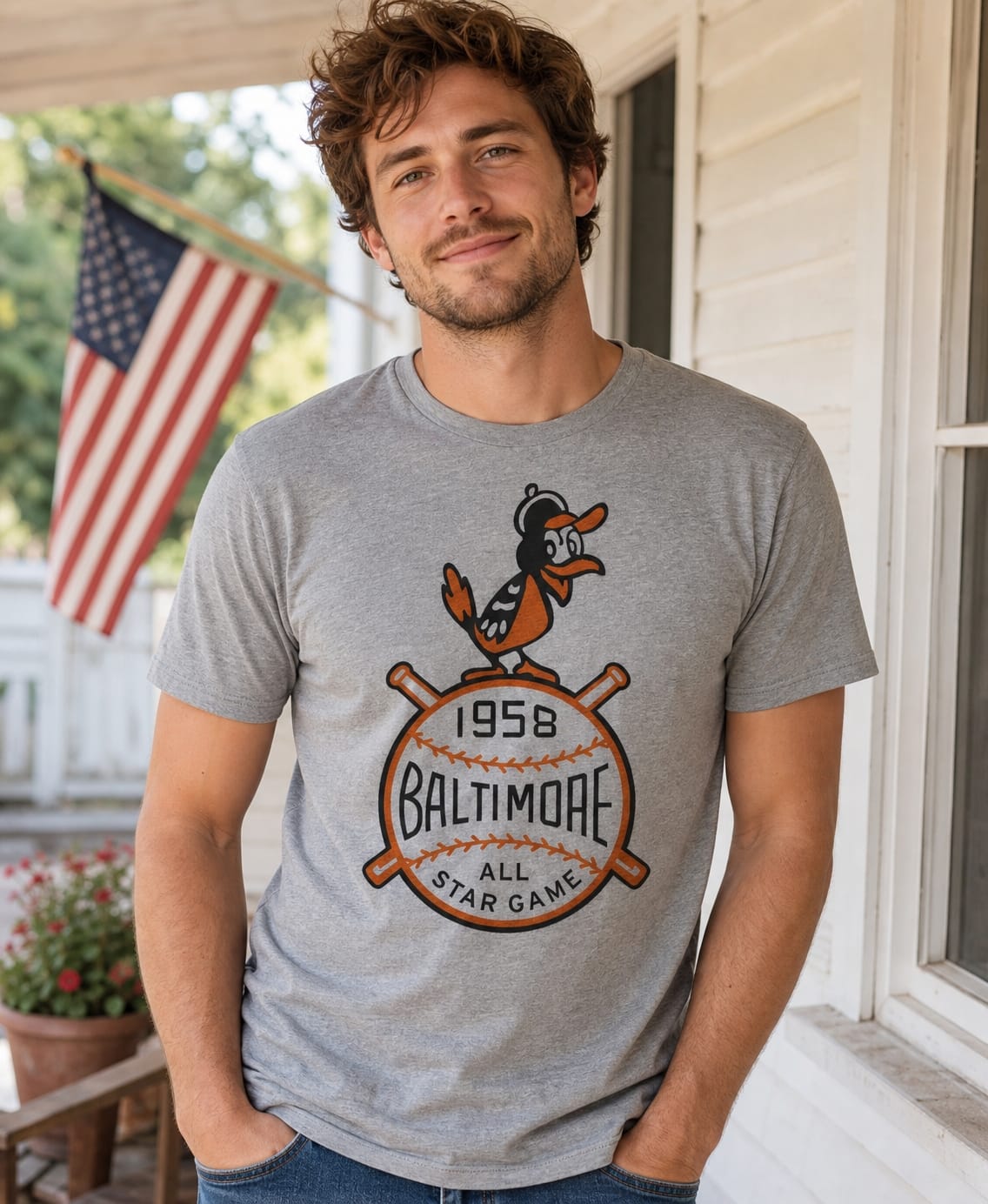 Baltimore Orioles Retro All Star Game Baseball 1958 Artwork T-Shirt