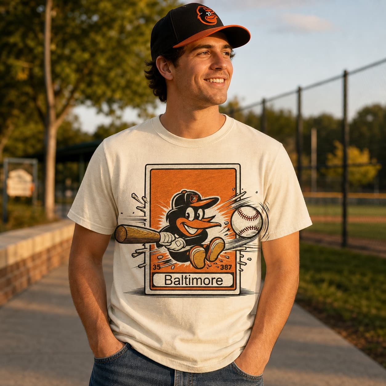 Baltimore Orioles Retro Baseball Card 1983 Artwork Shirt