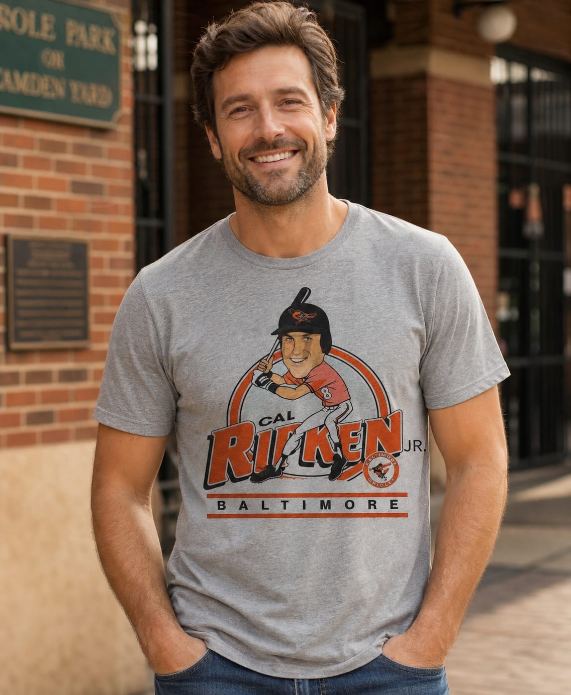 Baltimore Orioles Retro Cal Ripken Jr. Baseball 1983 Artwork T-Shirt
