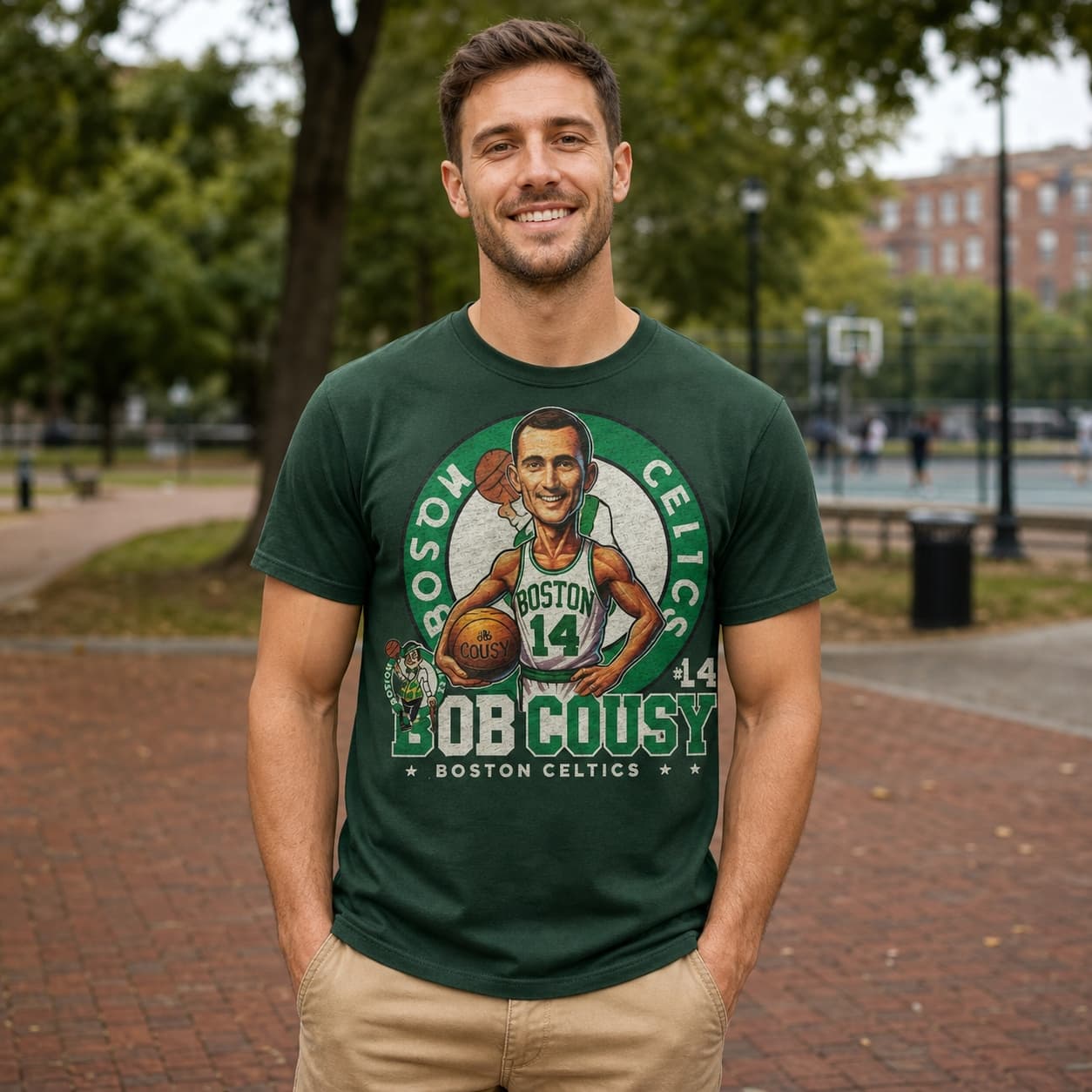Boston Celtics Bob Cousy Exclusive Retro Basketball 1957 Shirt