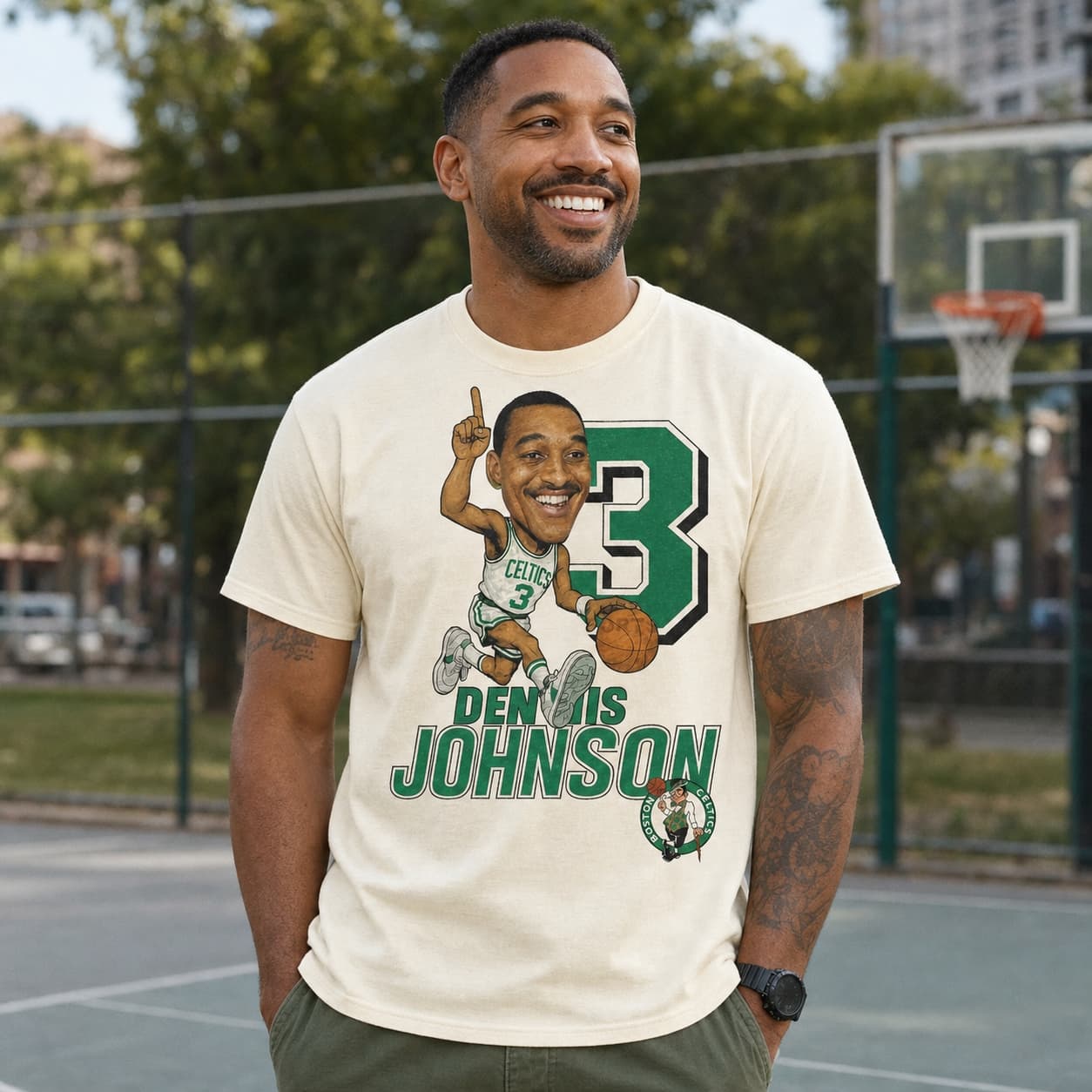 Boston Celtics Dennis Johnson Exclusive Retro Basketball 1986 Shirt