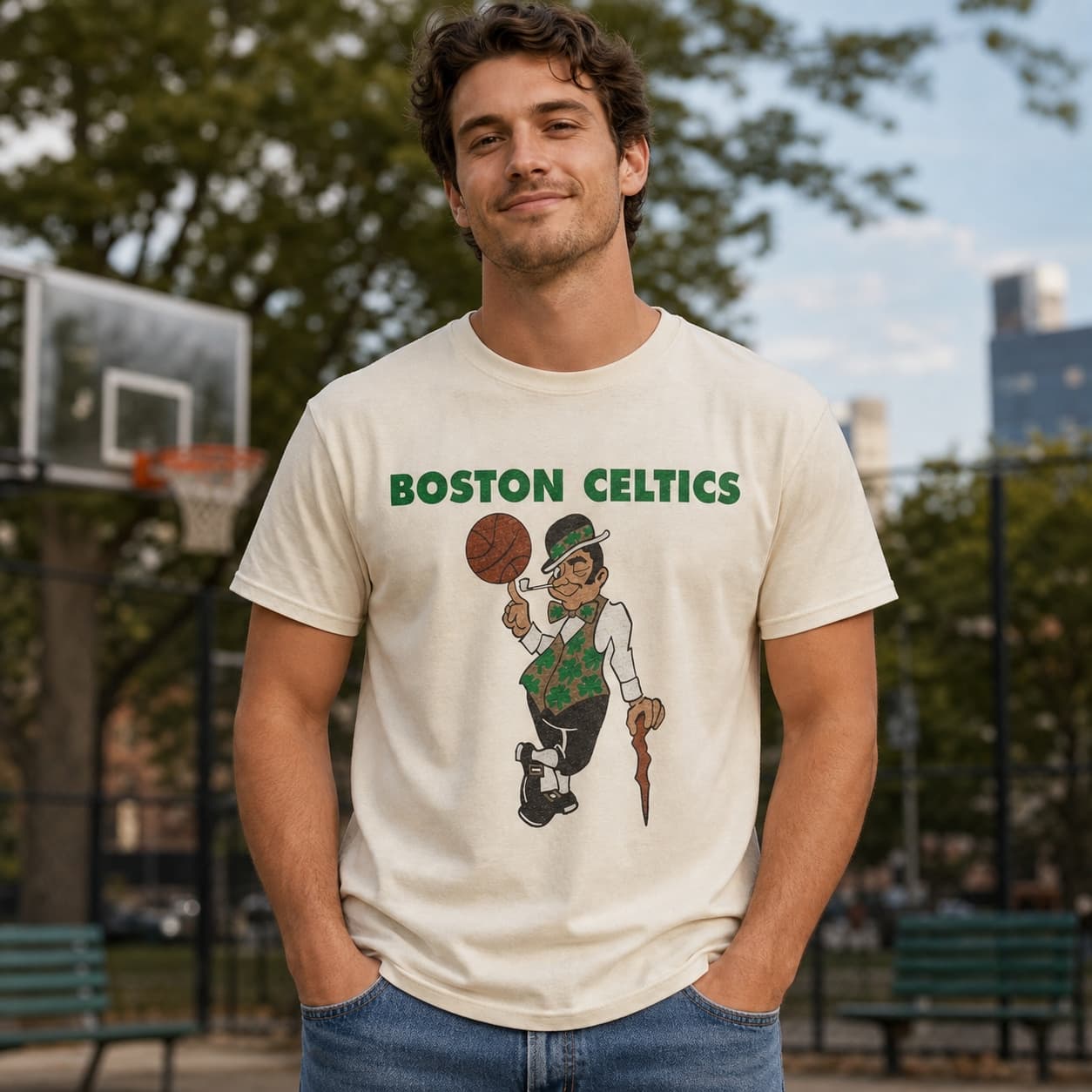 Boston Celtics Exclusive Retro Basketball Mascot 1960 Shirt