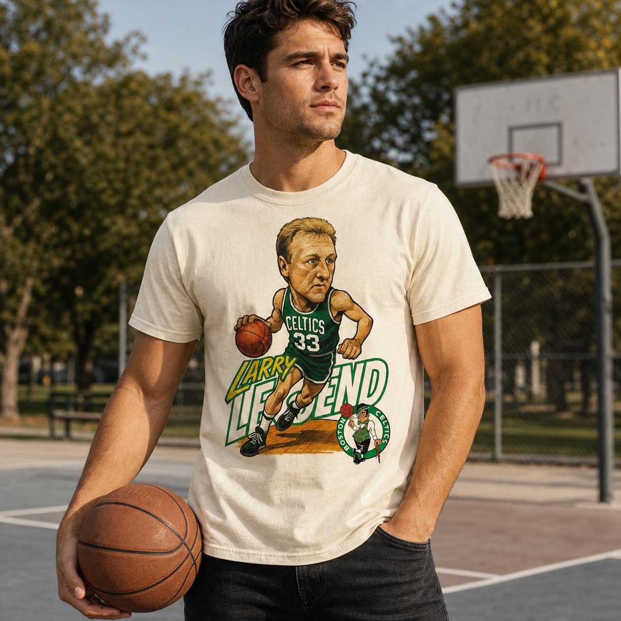 Boston Celtics Larry Bird Exclusive Retro Legend Basketball 1986 Shirt