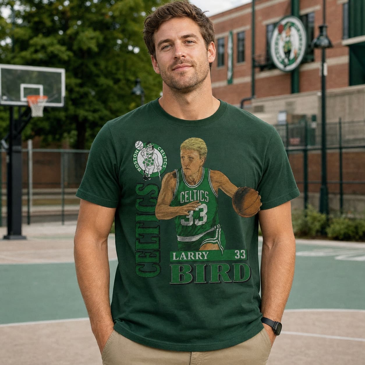 Boston Celtics Larry Bird Retro Basketball 1986 Shirt