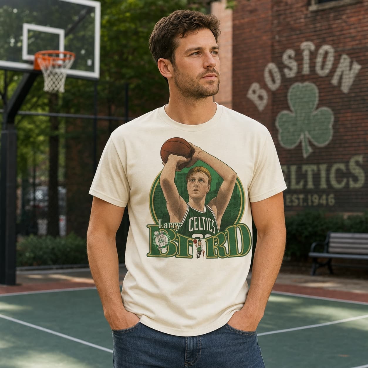 Boston Celtics Larry Bird Retro Basketball 1988 Shirt